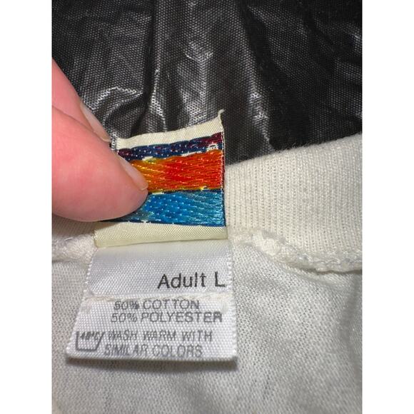 VINTAGE 90's TOO CUTE BRAND FLINTSTONES FOOTBALL JERSEY RAGLAN TEE - Picture 8 of 10